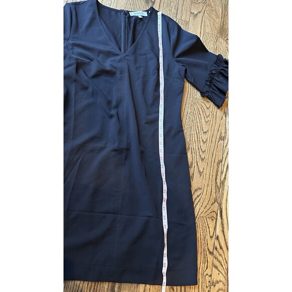 Lark‎ & Ro V Neck Ruffle Half Sleeve  Sheath Black Size 4 Little Black Dress EUC - Picture 7 of 7